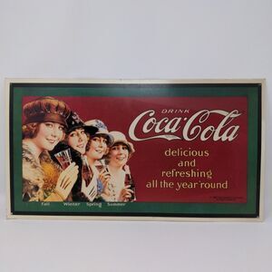 Vintage Sign Drink Coca-Cola Four Seasons Coke 1993 17.5” X 9.75” Tin Rustic